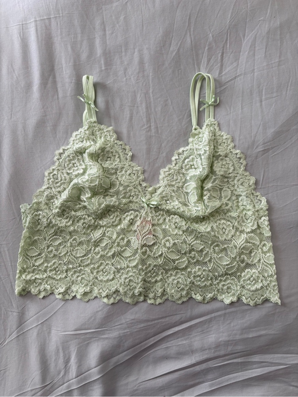 Cabernet Green Lace Bralette Size Large